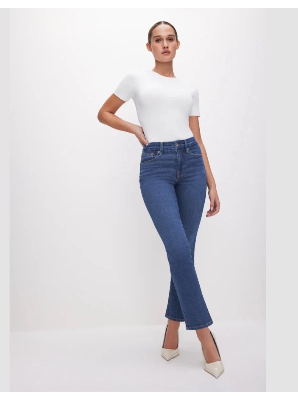 Good American Women's Good
Legs Blue007 Straight Jeans Mid Rise Worn Once 4/27